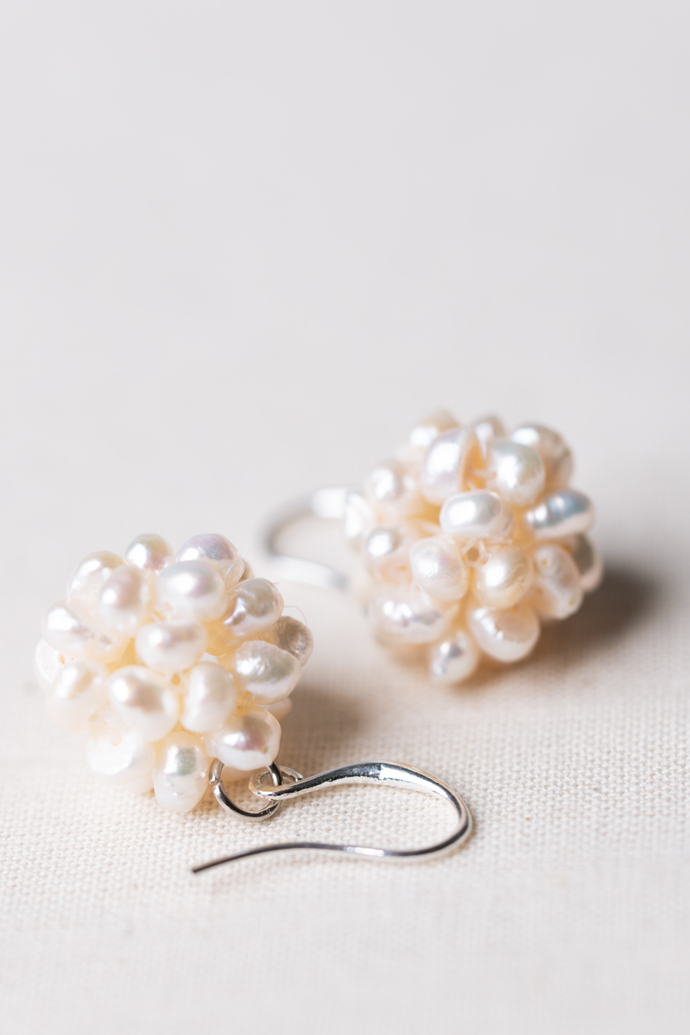 Cream Ball Pearl Cluster Studs- Order Wholesale