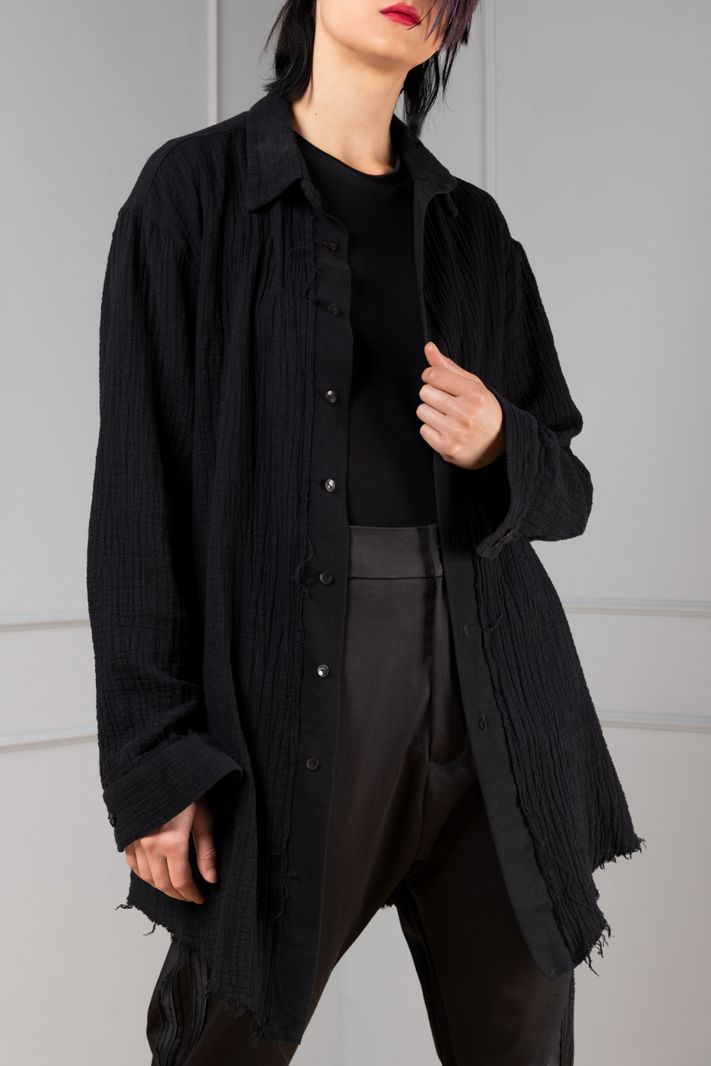 Black button down shirt women shop