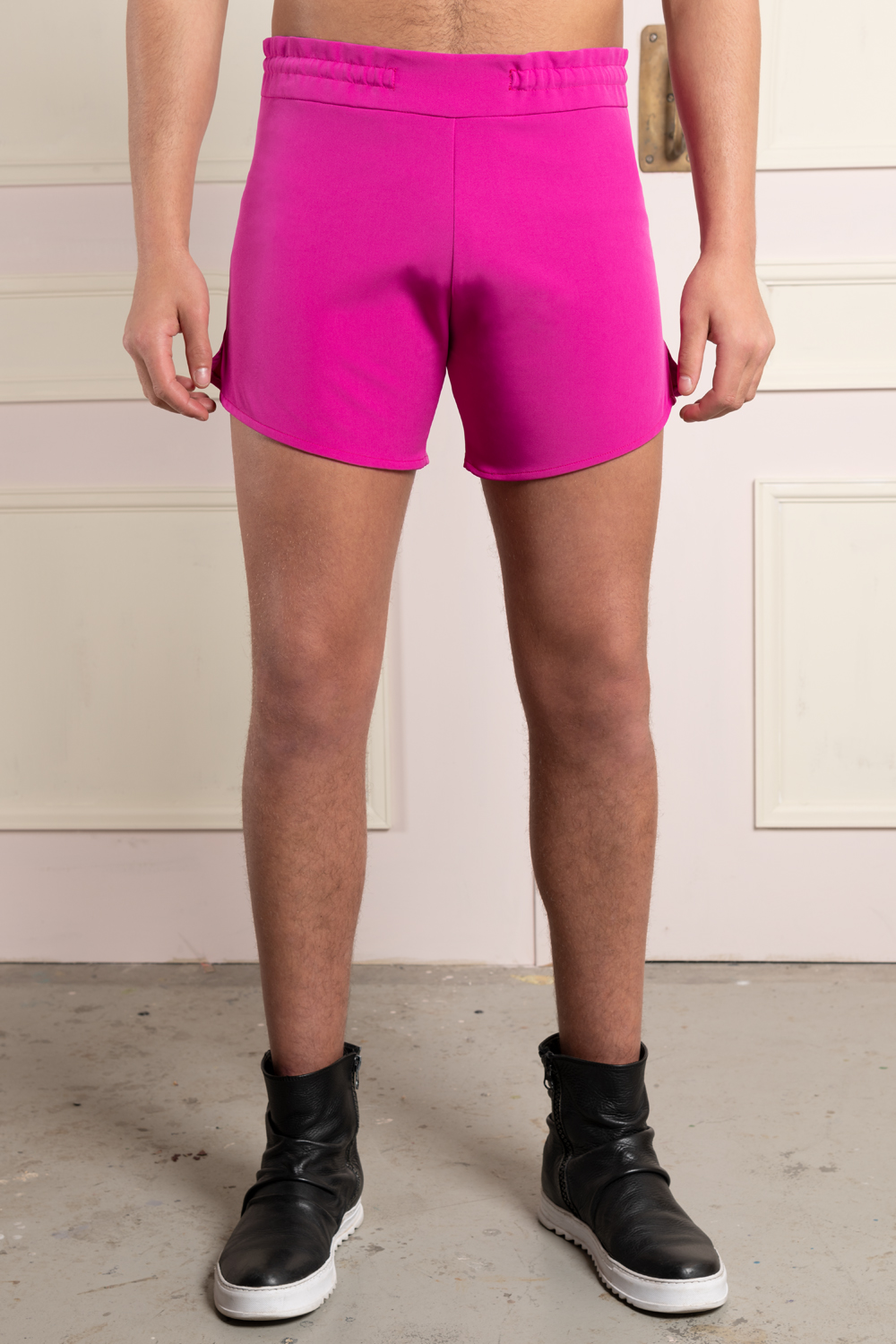 Hot pink men's short shorts