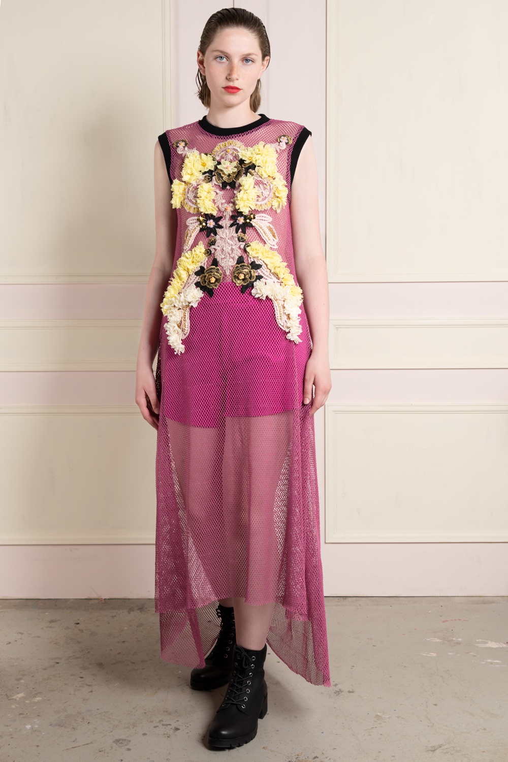 Floral transparent dress top