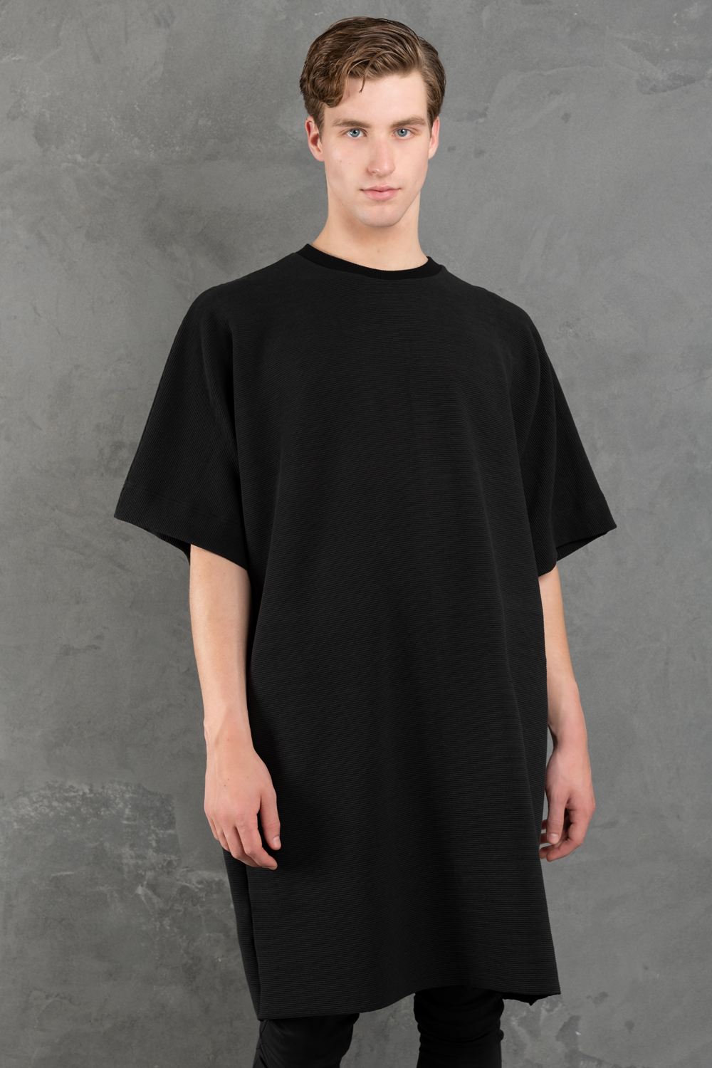 black rib oversized men's t-shirt