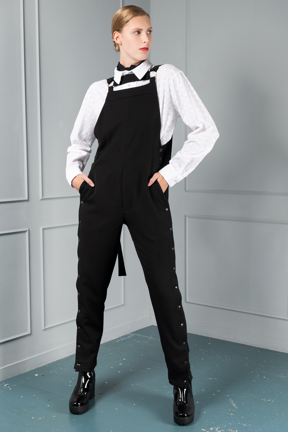 Black women s harness dungarees Haruco vert