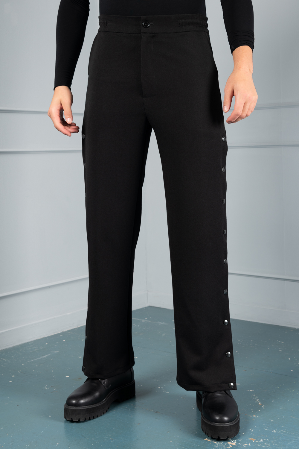 side button unisex trousers